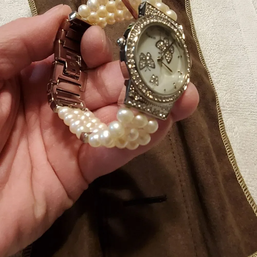 Limited Edition! Ross Simons Butterfly and Pearl Wristwatch Papilon